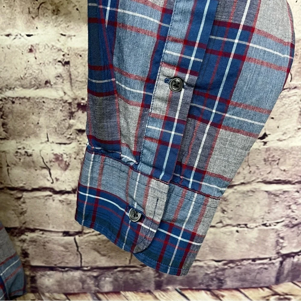 J.Crew Blue Check Slim Button Down Long Sleeve Shirt